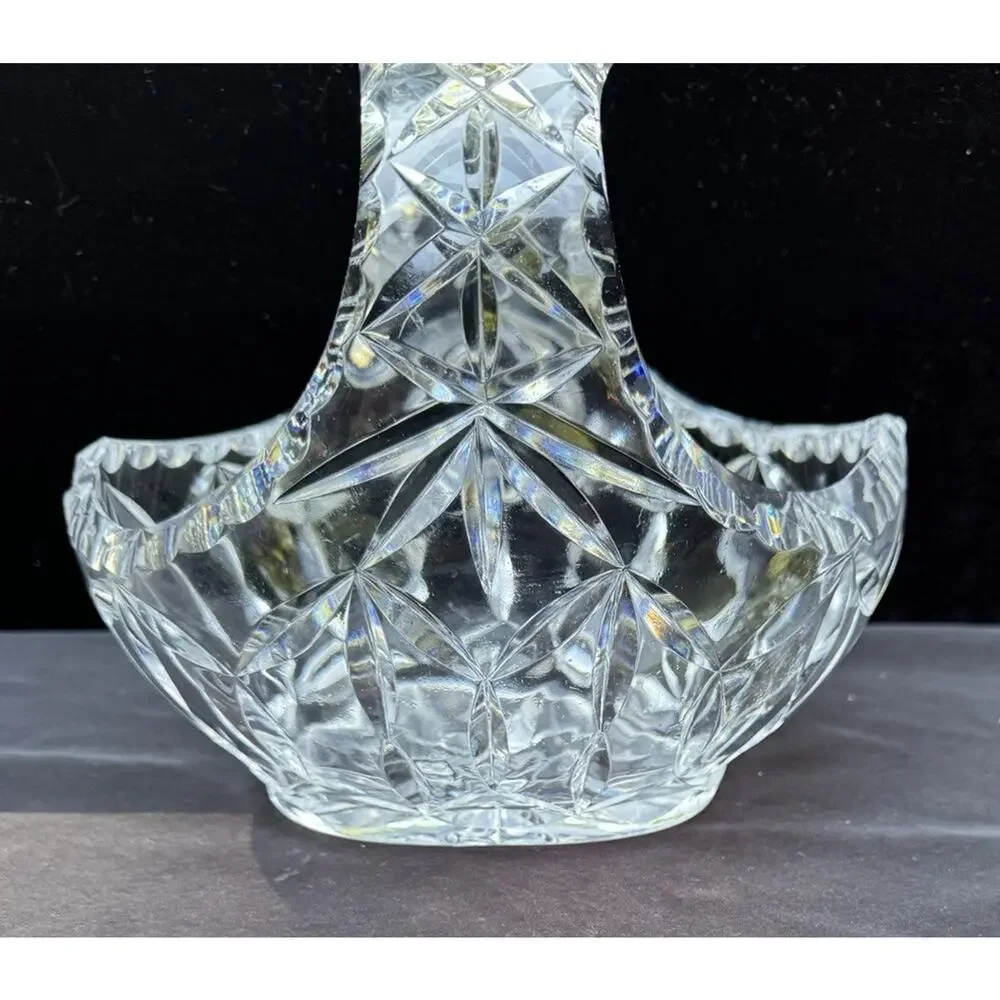 Irena Crystal Basket: Polish Hand-Cut • 24% Lead • Artisan Splendor -S1